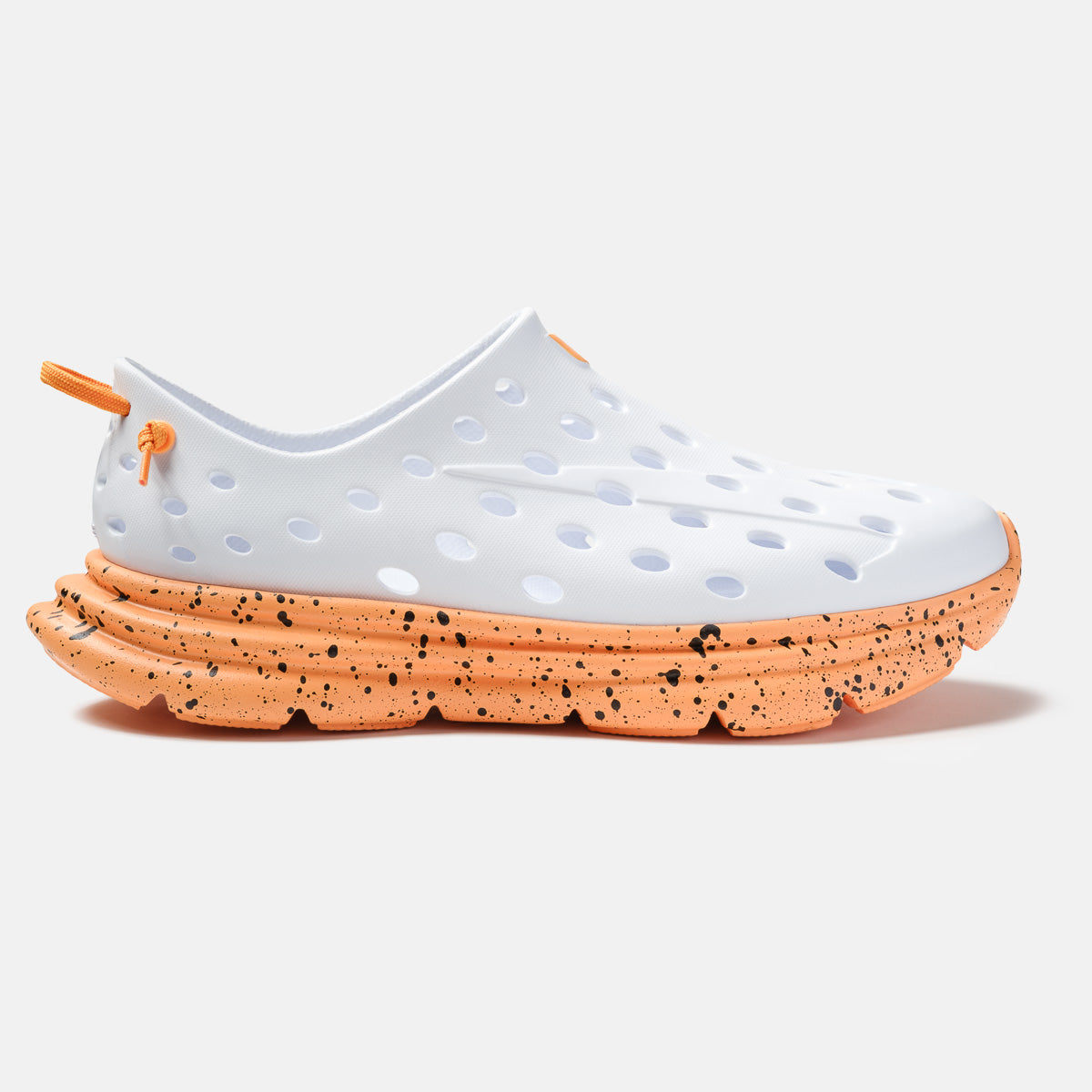 White/Electric Orange Speckle