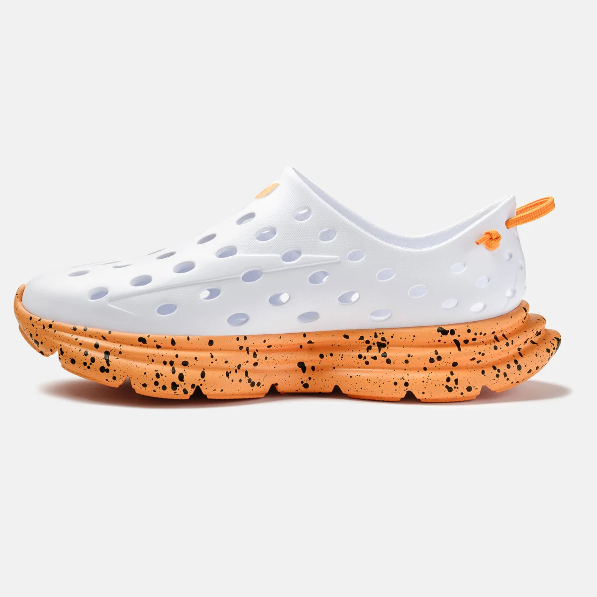 White/Electric Orange Speckle