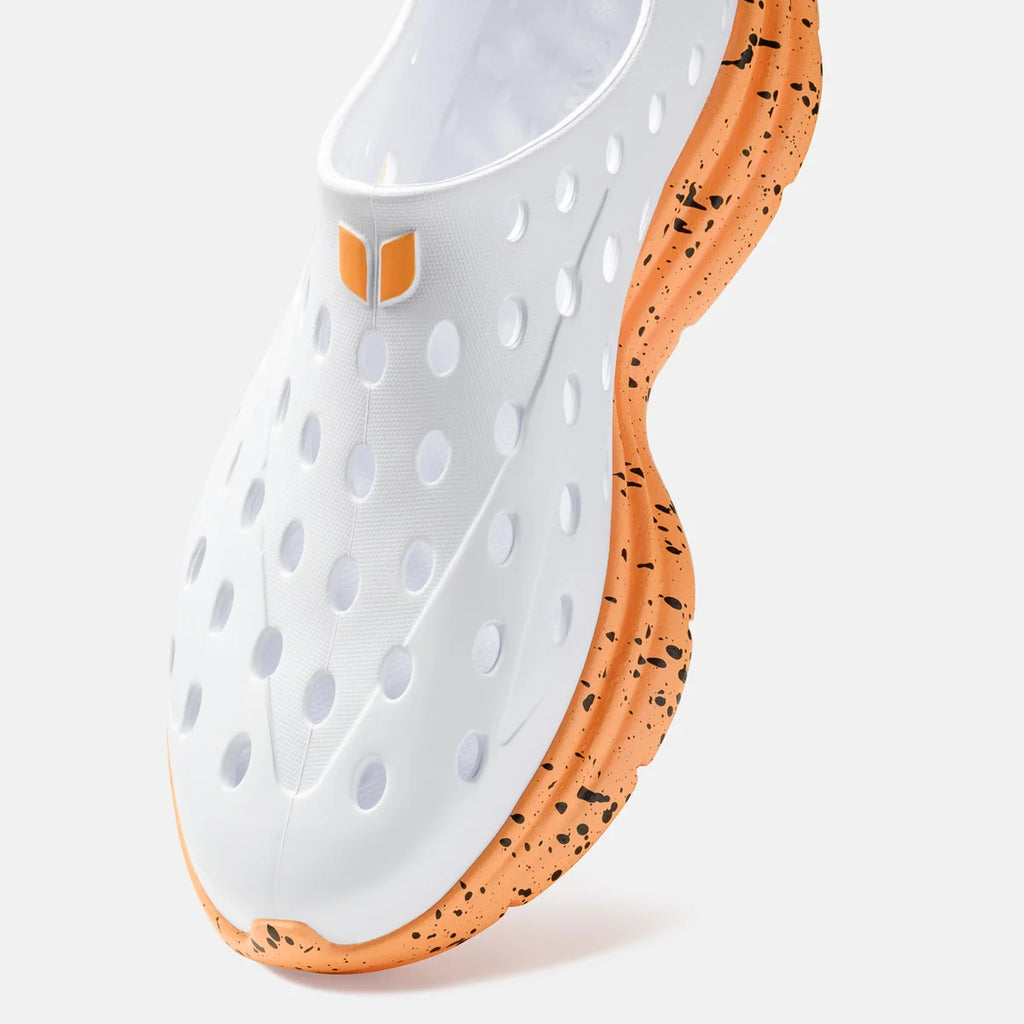 White/Electric Orange Speckle