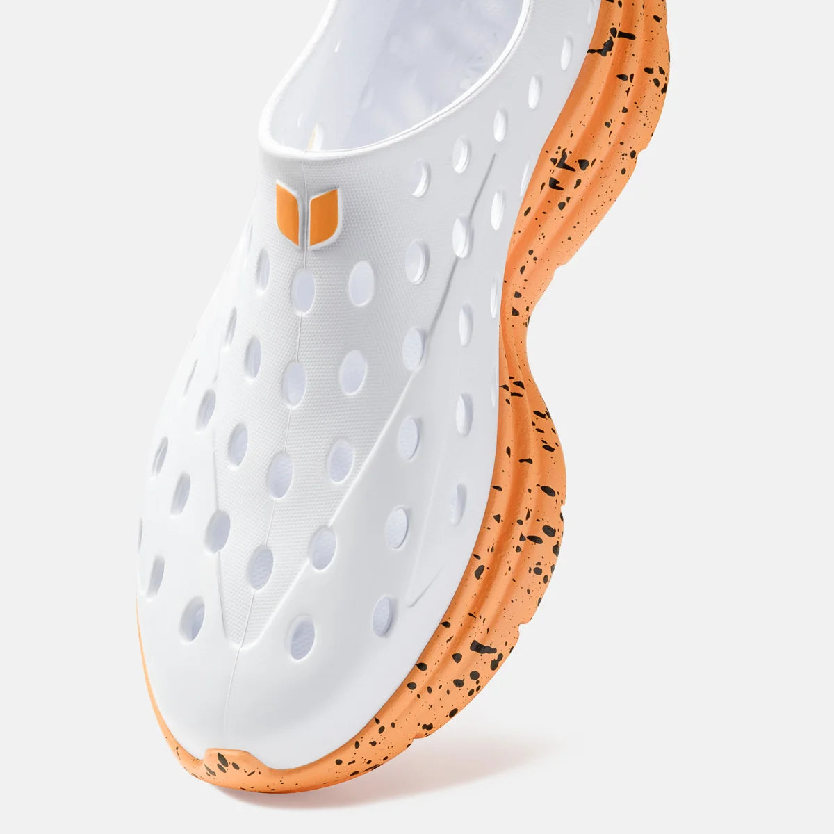 White/Electric Orange Speckle