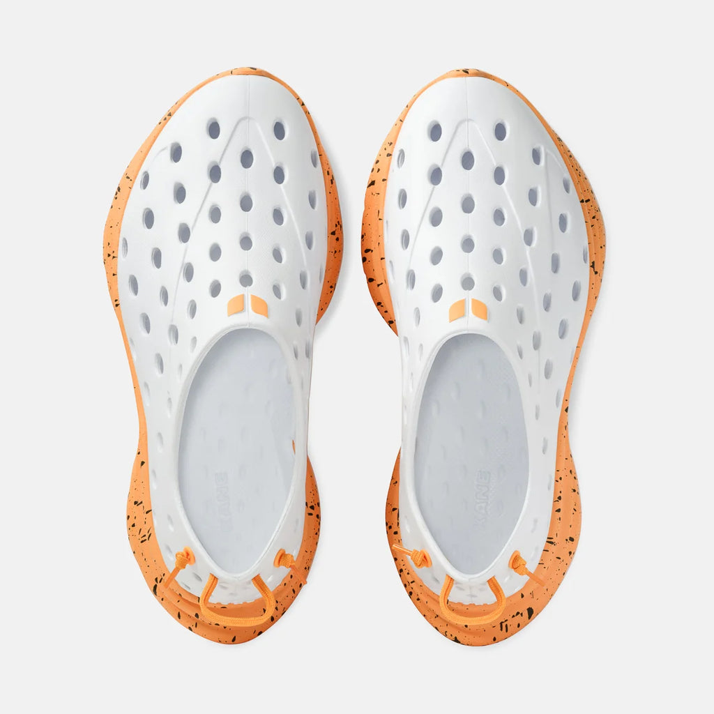 White/Electric Orange Speckle